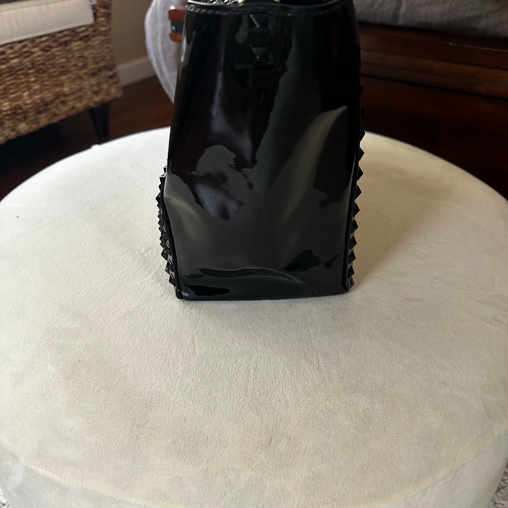 Valentino Black Patten  Leather Satchel - Picture 2 of 7